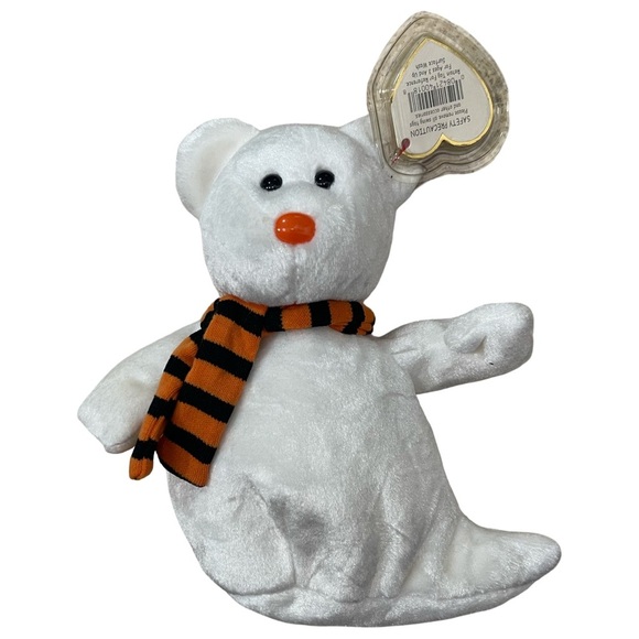 Ty Beanie Baby Quivers Ghost Beanbag Plush 11th Gen Tag 2003 PE 40018 - Picture 2 of 6
